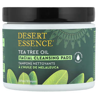Desert Essence, Płatki oczyszczające do twarzy, olejek z drzewa herbacianego, 50 wacików