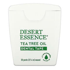 Desert Essence, Cinta dental de aceite de árbol de té, encerada, 30 yds (27.4 m)