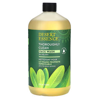 Desert Essence, 彻底清洁洗面乳，适合油性皮肤，32 液量盎司（946 毫升）