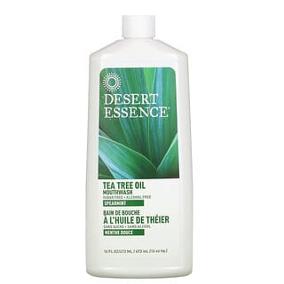 Desert Essence, Жидкость для полоскания рта с маслом чайного дерева, мята колосистая, 473 мл (16 жидк. Унций)