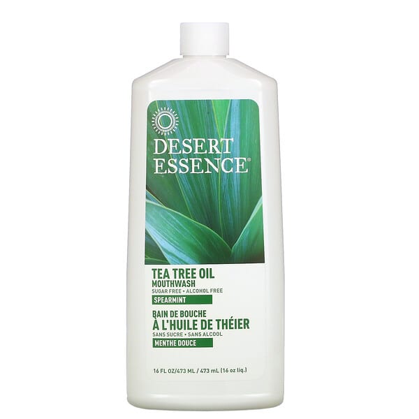 Desert Essence, Enjuague bucal con aceite de árbol del té, Menta verde, 473 ml (16 oz. Líq.)