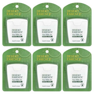 Desert Essence, Dental Tape, Waxed, Tea Tree Oil, 6 Count, 30 yds (27.4 m)
