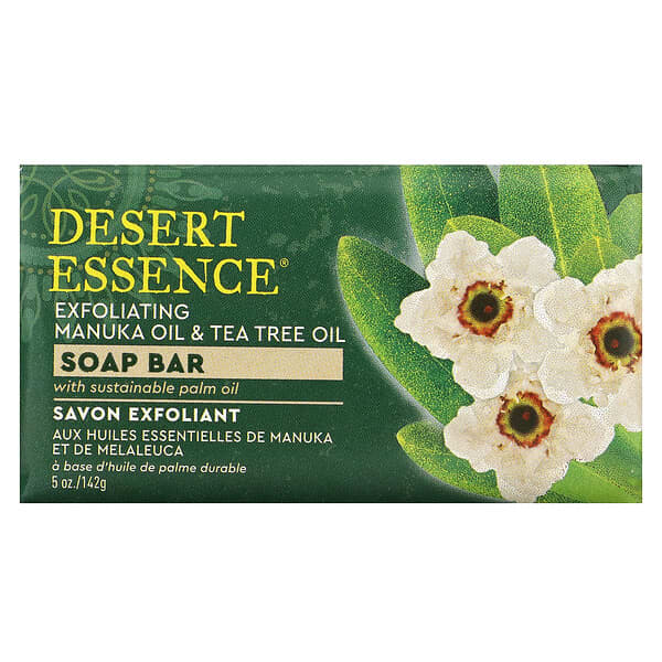 Desert Essence, 麥盧卡油和茶樹油去角質塊皂，5 盎司（142 克）