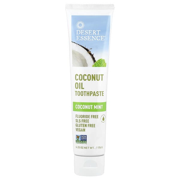Desert Essence, 코코넛 오일 치약, 코코넛 민트, 6.25 oz (176 g)