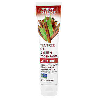 Desert Essence, Tea Tree Oil & Neem Toothpaste, Cinnamint, 6.25 oz (176 g)