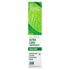 Desert Essence, Pasta dental para un cuidado extremo con aceite de árbol del té, Megamenta, 176 g (6,25 oz)