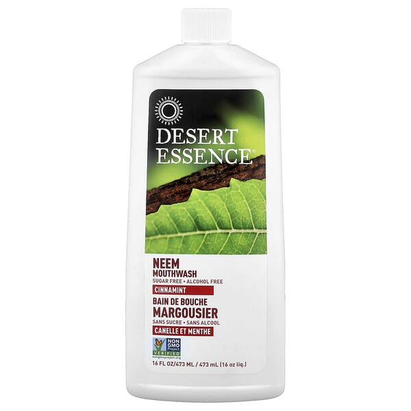 Desert Essence, 印楝漱口水，肉桂薄荷，16 液量盎司（473 毫升）