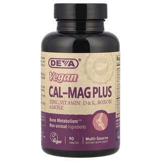 Deva, Cal-Mag Plus vegan, 90 comprimés