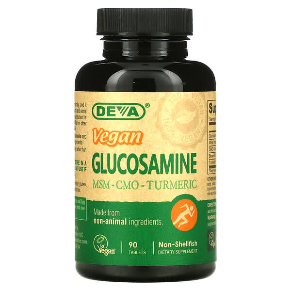 Deva, Vegan Glucosamine MSM - CMO - Turmeric, 90 Tablets