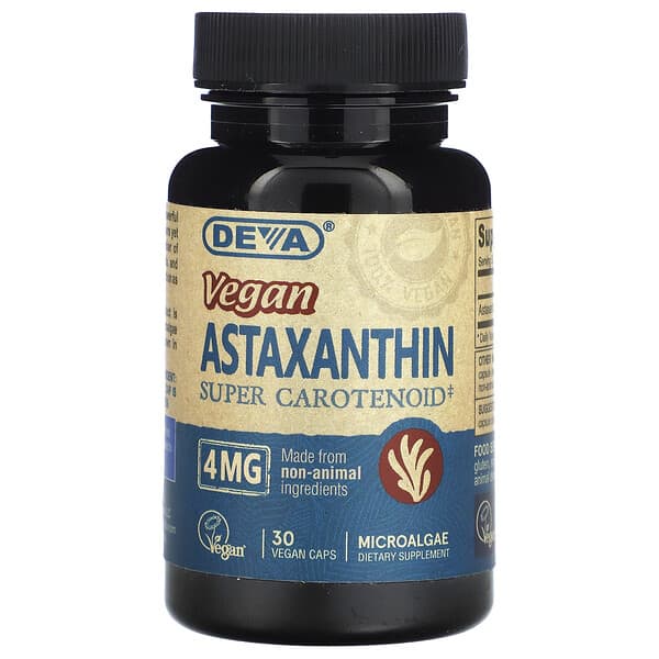 Deva Vegan Astaxanthin, 4 mg, 30 Vegan Caps
