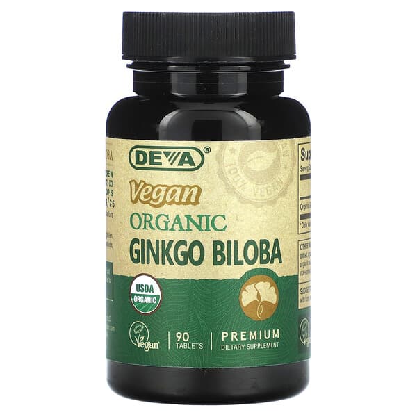 Deva‏, Vegan Organic Ginkgo Biloba, 90 Tablets