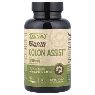 Deva, Vegan Colon Assist, 600 mg, 90 Tablets