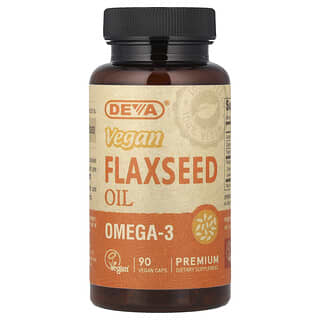 Deva, 비건 아마씨유, 비건 캡슐 90정(캡슐 1정당 500mg)
