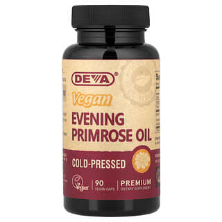 Deva, Vegan Evening Primrose Oil, 90 Vegan Caps (500 mg per Capsule)
