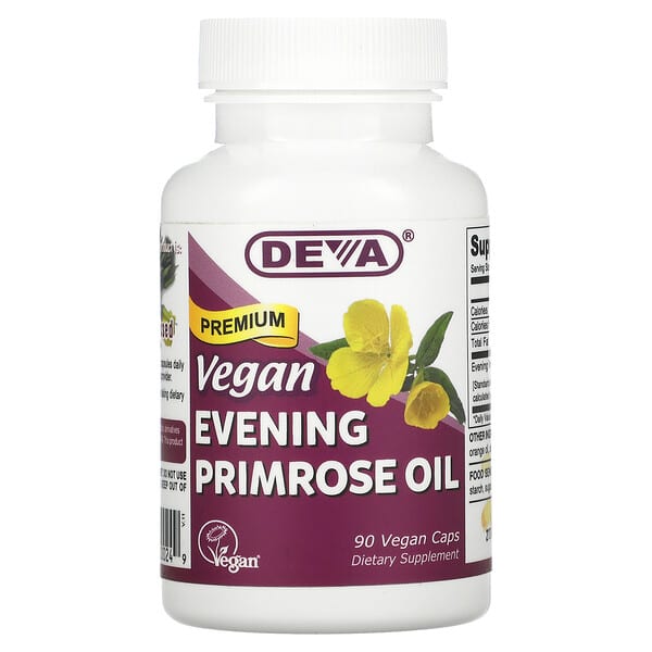 Deva, Vegan Premium Evening Primrose Oil, 90 Vegan Caps