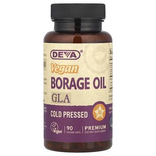 Deva, Vegan Borage Oil, GLA, 1,000 mg, 90 Vegan Caps (500 mg per Cap)