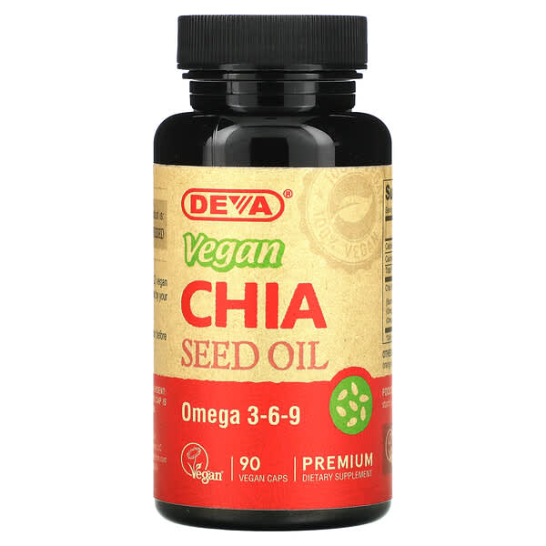 Deva, 優質純素奇亞籽油，90 粒純素膠囊