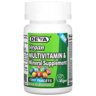 Deva (ديفا)‏, أقراص نباتية صغيرة متعددة الفيتامينات ومكملات معدنية ، 90 قرصًا