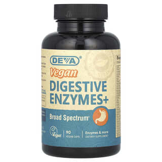 Deva, Vegan Digestive Enzymes+, 90 Vegan Caps