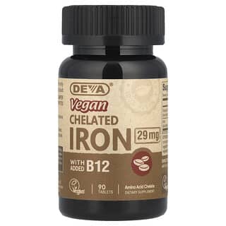 Deva, Vegan Chelated Iron, 90 Tablets