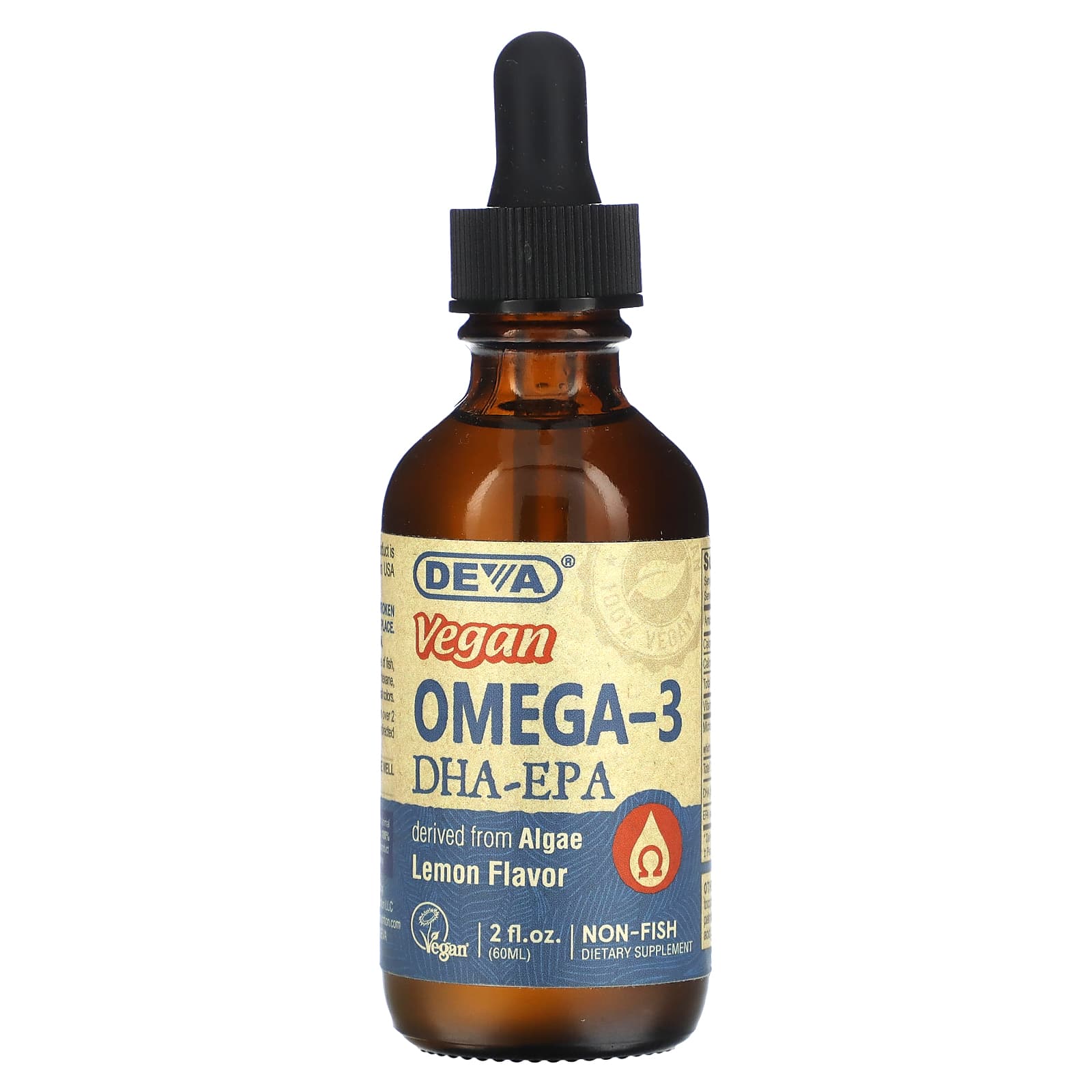 Deva, Vegan Omega3 DHAEPA, Lemon, 2 fl oz (60 ml)