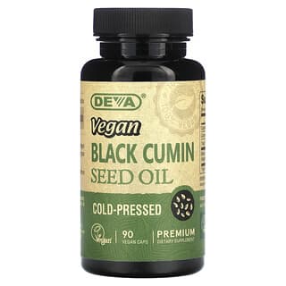 Deva, Веганское масло семян черного тмина, 90 веганских капсул