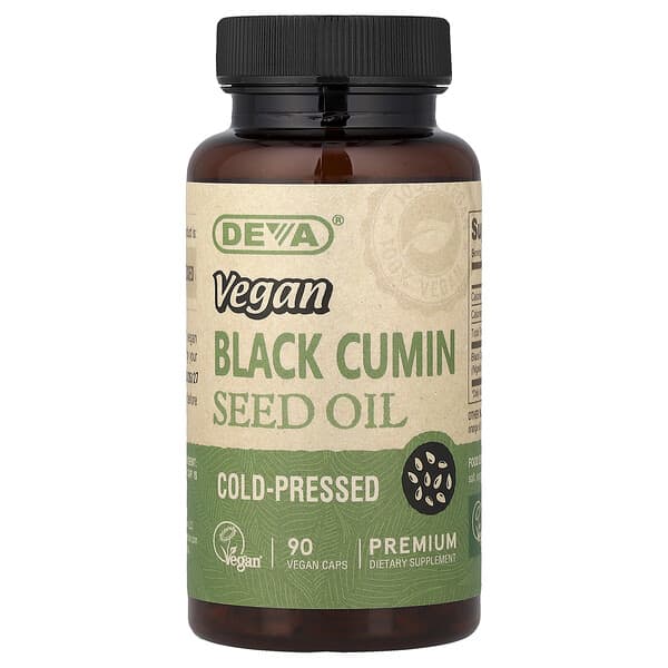 Deva Vegan Black Cumin Seed Oil, 90 Vegan Caps (500 mg per Capsule)