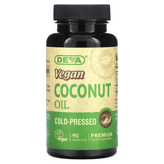 Deva, веганська кокосова олія, 90 веганських капсул