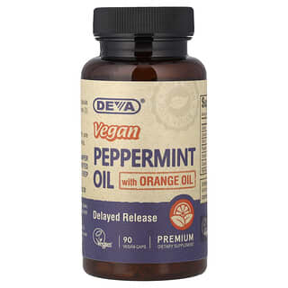 Deva, Vegan Peppermint Oil with Orange Oil, 90 Vegan Caps