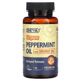 Deva, Vegan Peppermint Oil with Orange Oil, 90 Vegan Caps