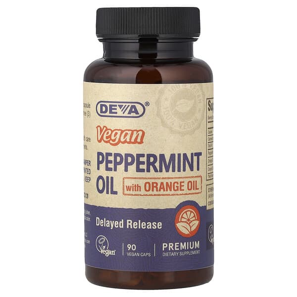 Vegan Peppermint Oil with Orange Oil, 90 Vegan Caps