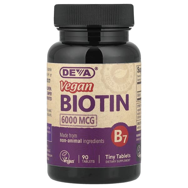 Vegan Biotin, 6000 mcg, 90 Tablets