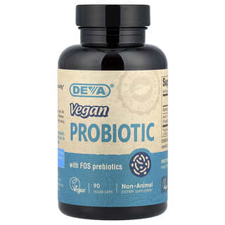 Deva, Probiotico vegano con prebiotico FOS, 90 capsule vegane