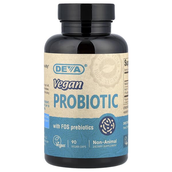 Deva Vegan Probiotic with FOS Prebiotics, 90 Vegan Caps
