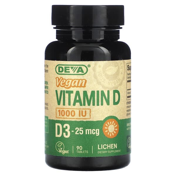 Vegan Vitamin D3, 25 mcg (1000 IU), 90 Tablets