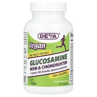 Deva, Vegan Glucosamine MSM & Chondroitin, veganes Glucosamin, MSM und Chondroitin, 90 Tabletten