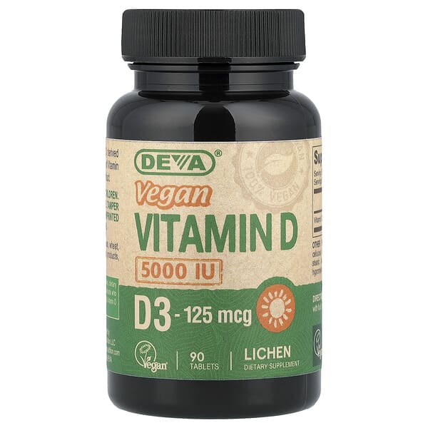 Vegan Vitamin D3, 125 mcg (5000 IU), 90 Tablets