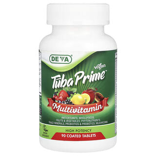 Deva, Vegan Tuba Prime®, multiwitamina, wysoka siła działania, 90 tabletek powlekanych