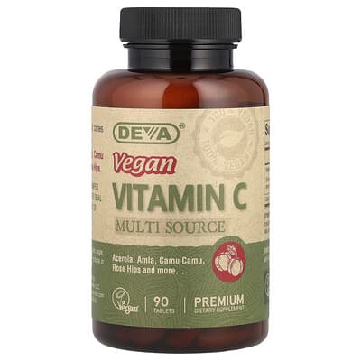 Deva, Vegan Vitamin C, Multi-Source, 90 Tablets