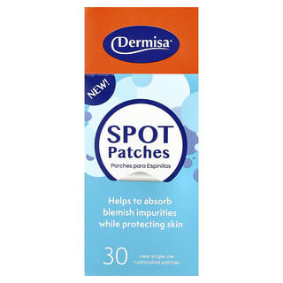 Dermisa, Spot Patches, For All Skin Types, 30 Clear Single-Use Hydrocolloid Patches