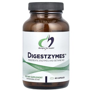 Designs For Health (ديزاينز فور هيلث)‏, Digestzymes™, Pancreatic Enzymes And Betaine HCI, 90 Capsules