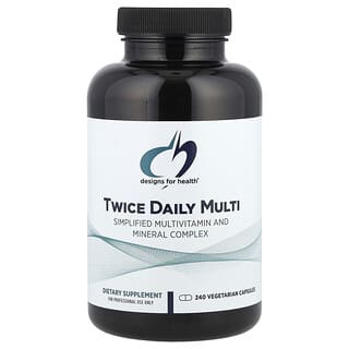 Designs For Health, Twice Daily Multi, zweimal tägliches Multivitaminpräparat, 240 pflanzliche Kapseln