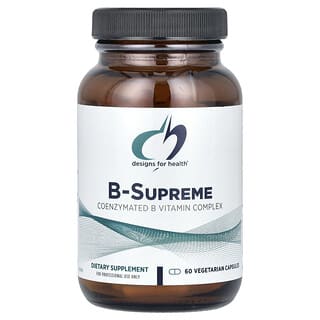Designs For Health, B-Supreme, Coenzymated B Vitamin Complex, 60 Vegetarian Capsules
