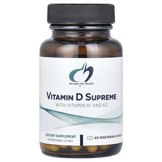 Designs For Health‏, Vitamin D Supreme with Vitamin K1 and K2, 60 Vegetarian Capsules