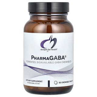 Designs For Health, PharmaGABA®, Fermented, Bioavailable GABA Chewables, 60 Chewable Tablets