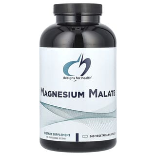 Designs For Health‏, Magnesium Malate, 360 mg, 240 Vegetarian Capsules (180 mg per Capsule)