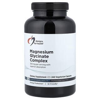 Designs For Health, Magnesium Glycinate Complex, Magnesiumglycinat-Komplex, 240 pflanzliche Kapseln (150 mg pro Kapsel)