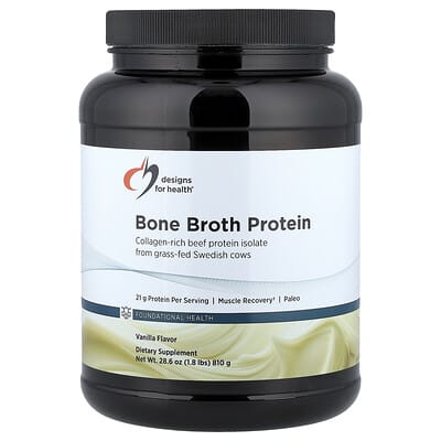 Designs For Health, PurePaleo™, Bone Broth Protein, Vanilla, 1.8 lbs (810 g)