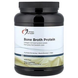 Designs For Health, PurePaleo™, Bone Broth Protein, Vanilla , 1.8 lbs (810 g)