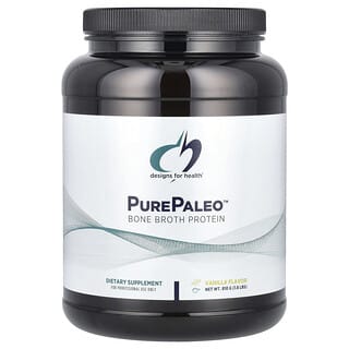 Designs For Health, PurePaleo™（ピュアパレオ）、ボーンブロスプロテイン、バニラ、810g（1.8ポンド）